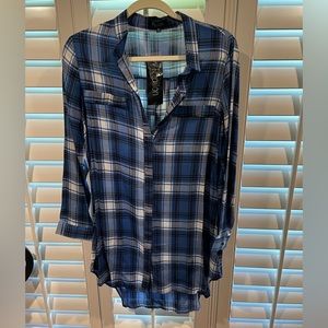Women’s plaid tunic blouse